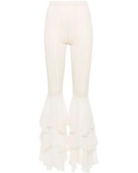 Moschino - Ruffled-detailed Knitted Trousers - Lyst