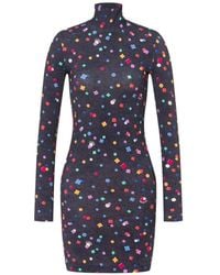 Love Moschino - Short Dress Made Of Printed Technical Jersey - Lyst