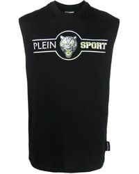 Philipp Plein - Logo-Print Cotton Tank Top - Lyst