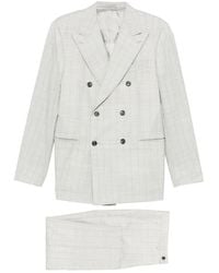 Caruso - Norma Double-Breasted Check-Pattern Suit - Lyst