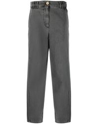 Patou - Embroidered-Logo Straight-Leg Jeans - Lyst