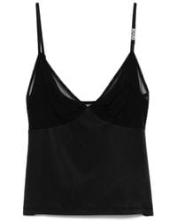 Versace Jeans Couture - Top Met Mesh Vlakken - Lyst