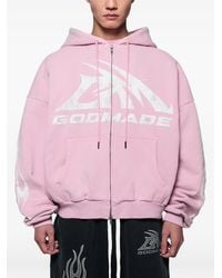 GODMADE - Gm Logo Logo-Print Zip-Up Hoodie - Lyst