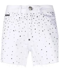 Philipp Plein - Shorts Verfraaid Met Kristallen - Lyst