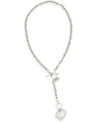 Guess - Crystal-Embellished Heart-Pendant Necklace - Lyst