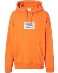 Burberry Sweat-shirt en coton à capuche et imprimé logo - Orange