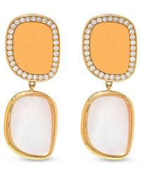 Roberto Coin - 18kt Rose Gold Black Jade Amphibole Diamond And Mother Of Pearl Earrings - Lyst