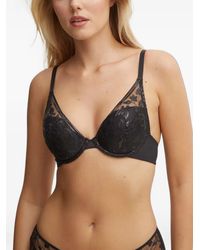 Chantelle - Floral-Embroidered Mesh-Panelled Bra - Lyst