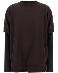 DI.LA3 PARI' - Sweat Manicotti À Double Épaisseur Et Manches En Soie - Lyst