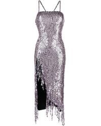 The Attico - Vestido midi Avery con aplique de lentejuelas - Lyst