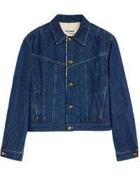 Jil Sander - Denim Jack Met Fleece Voering - Lyst