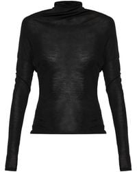 Victoria Beckham - High-Neck Long-Sleeve Top - Lyst