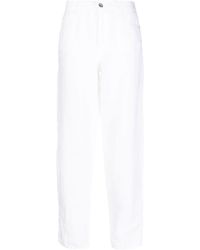 Emporio Armani - Straight-leg Linen Trousers - Lyst