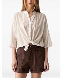 Haveone - Front-Tie Band-Collar Shirt - Lyst