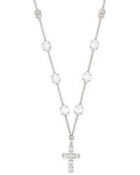 Dolce & Gabbana - Crystal-embellished Cross-pendant Necklace - Lyst