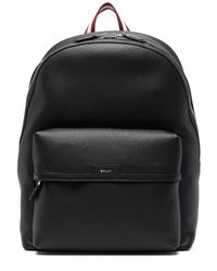 Bally - Code Grained Leather Backpack - Lyst
