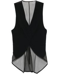 Emporio Armani - Sheer-Panel Waistcoat - Lyst