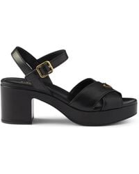 Prada - Nappa Leather Platform Sandals - Lyst