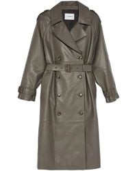 Yves Salomon - Belted Leather Trench Coat - Lyst