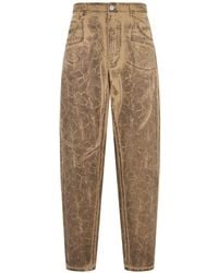 Alberta Ferretti - Animal-Print Tapered Jeans - Lyst