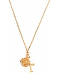 Emanuele Bicocchi - Rose And Cross Pendant Necklace - Lyst
