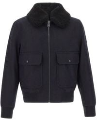 Belstaff - Welder Shearling-Collar Bomber Jacket - Lyst