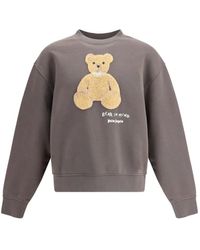 Palm Angels - Teddy-Applique Crew Neck Sweatshirt - Lyst