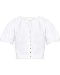 FRAME - Puff-Sleeve Buttoned Top - Lyst