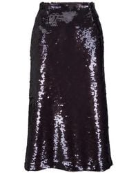 ODEEH - Sequin-Embellished A-Line Midi Skirt - Lyst