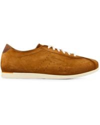 Santoni - Suede Low-Top Sneakers - Lyst