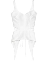 Parlor - Lace-Up Asymmetric-Hem Corset Top - Lyst