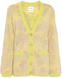 Barrie - Floral-Intarsia V-Neck Cardigan - Lyst