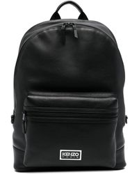 KENZO - Logo-plaque Leather Backpack - Lyst