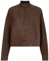 Brunello Cucinelli - Couture Suede Outerwear Jacket With Monili - Lyst