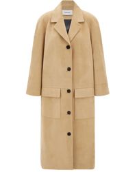Ferragamo - Flap-Pocket Suede Coat - Lyst