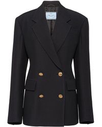 Prada - Double-breasted Tricotine Jacket - Lyst