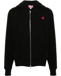 KENZO - Cotton Boke Flower Zip Hoodie - Lyst
