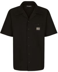 Dolce & Gabbana - Cotton Hawaiian Shirt With Branded Tag - Lyst