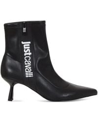 Just Cavalli - Logo-Detail Pointed-Toe Ankle Boots - Lyst