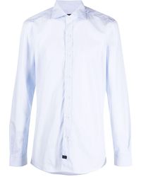 Fay - Cutaway-collar Cotton Shirt - Lyst