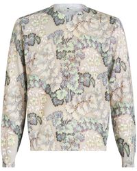 Etro - Rundhals-Sweatshirt mit Blumen-Print - Lyst