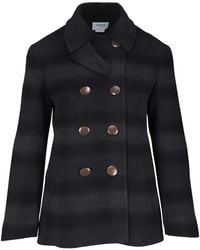 Akris Punto - Geknöpfter Mantel mit Streifen - Lyst