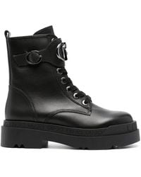 Liu Jo - Love 40Mm Logo-Plaque Ankle Boots - Lyst
