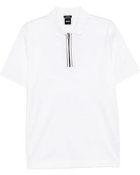BOSS - Zip-Up Polo Shirt - Lyst
