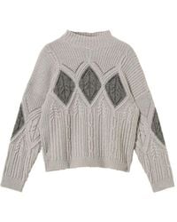 Twinset - Intarsien-Pullover mit Zopfmuster - Lyst