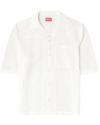DIESEL - Linen-Blend Shirt With Short Sleeves - Lyst