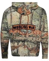 Who Decides War - Deer-Print Hooded Hoodie - Lyst