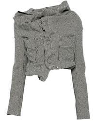 Junya Watanabe - Houndstooth-Pattern Draped-Design Jacket - Lyst