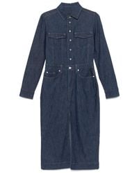 7 For All Mankind - Abito Midi Denim - Lyst