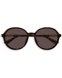 Chloé - Sonnenbrille Mit Rundem Gestell - Lyst
